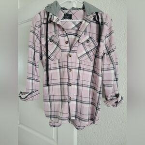 Little Bipsy Pink and Black Plaid Shacket